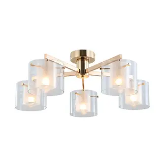 هل النظارات الذهب المزدوجة 5-Lights Flush Flush Mount Seiling Lamp متوفرة؟