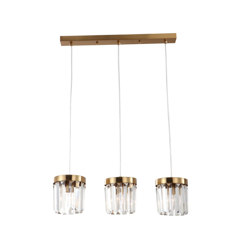 3-Light E14 نحاس K9 Crystal Bar Light Light